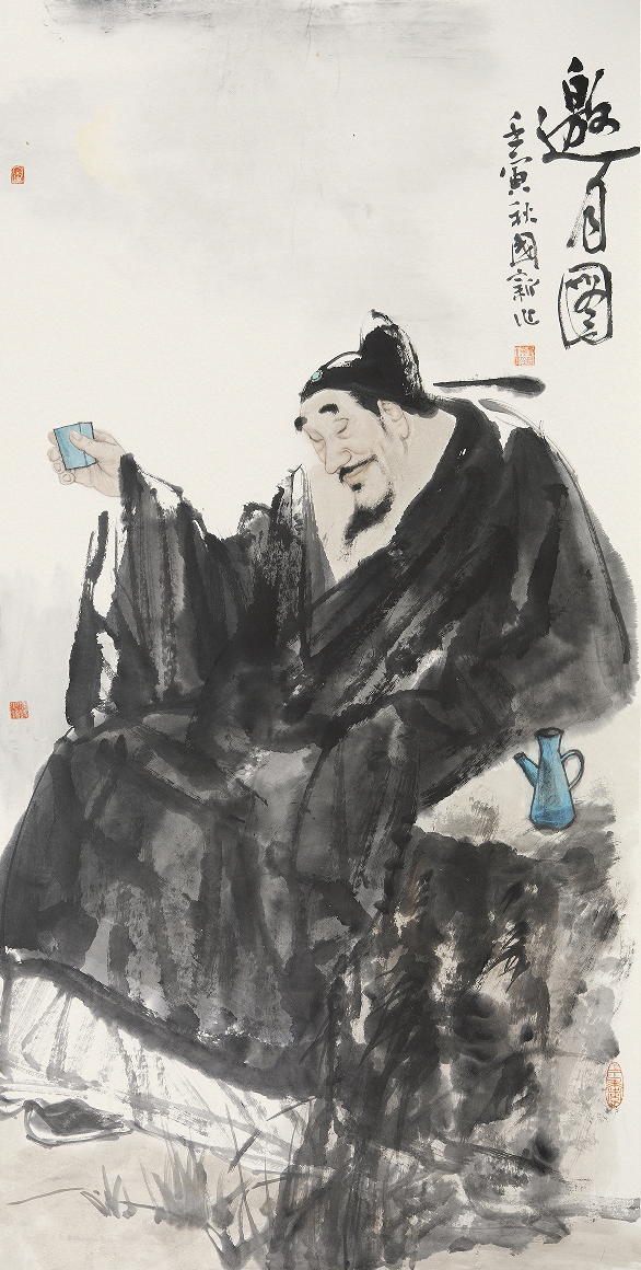 中国書道協会南夫-李白名詩「独坐敬亭山」・禅意アート・開運